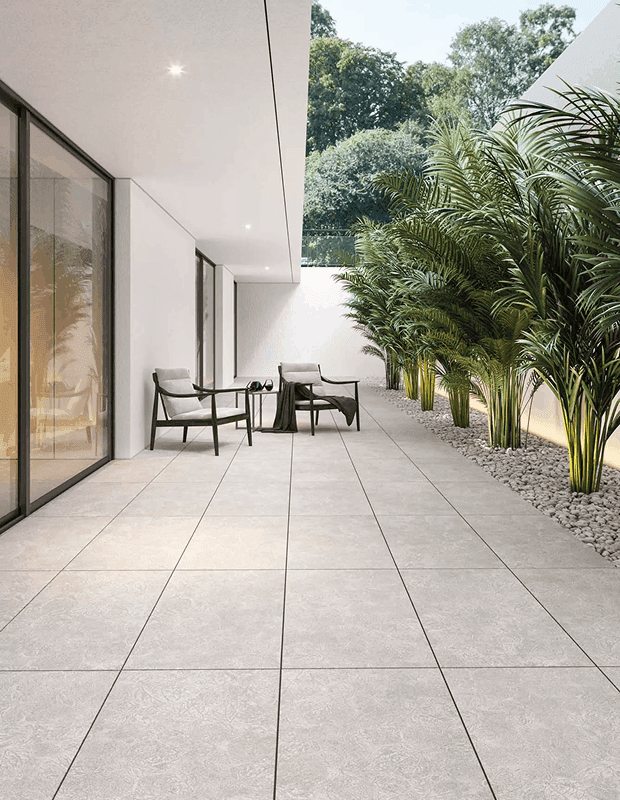 Outdoor tile application