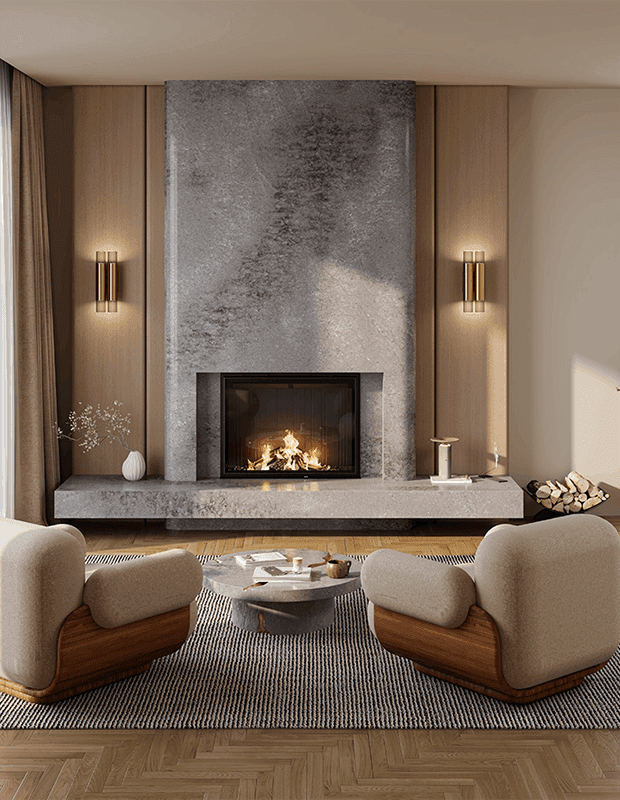 Patterned quartz detail